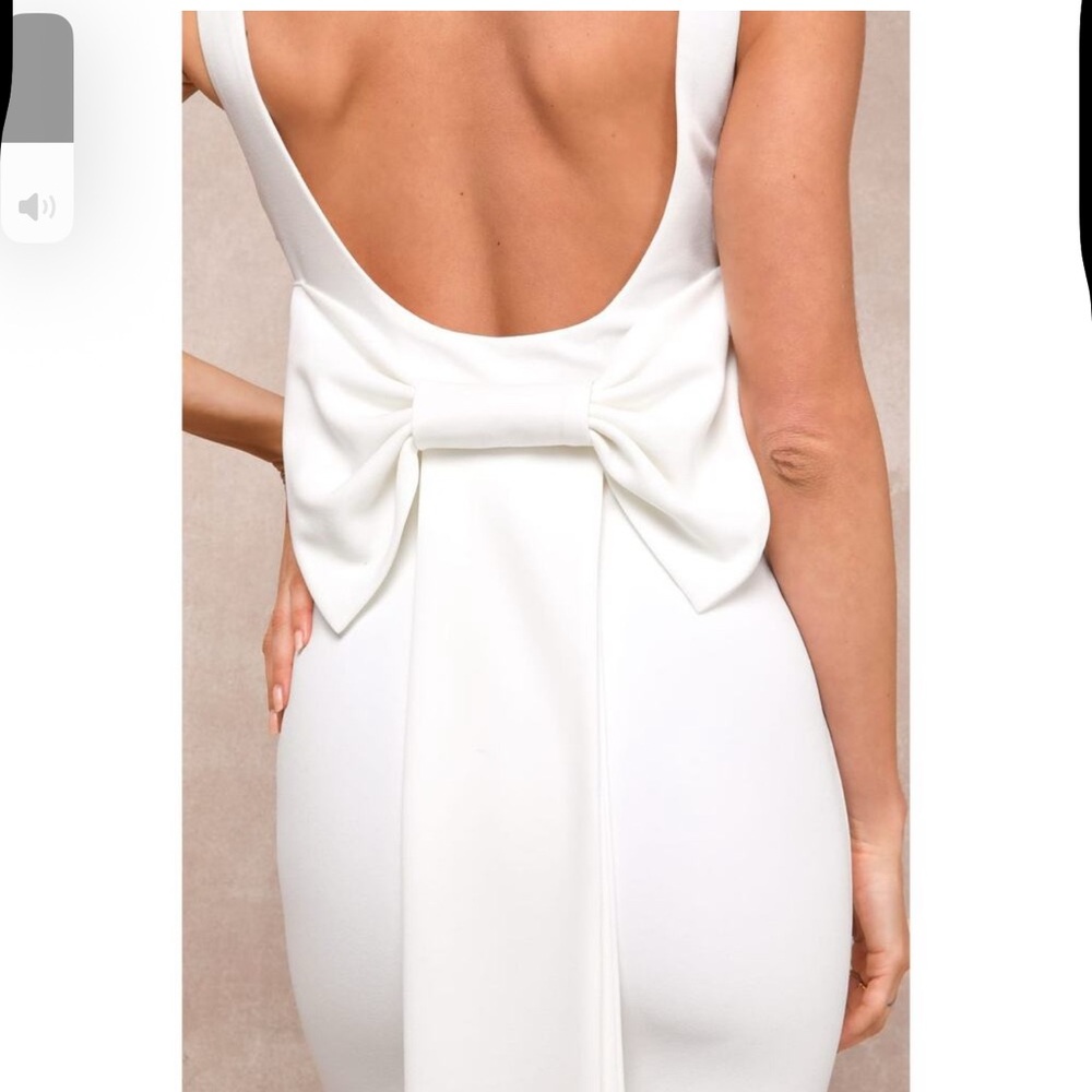 Lulu's White Bow-Back Wedding Dress